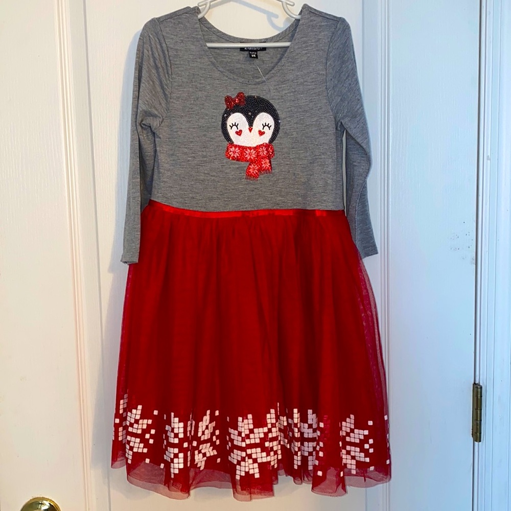 Zunie Sequin Penguin Tulle Skirt Dress